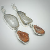 Peachy & white Geode Druzy hangers