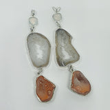 Peachy & white Geode Druzy hangers