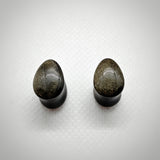 Golden Obsidian Teardrop Plugs (pair) - N / A - Pain Couture Body Piercing