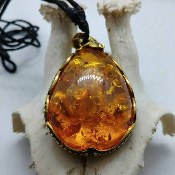 Synthetic Amber Necklace - N / A - Pain Couture Body Piercing