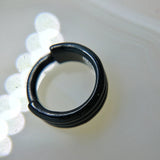 Tripple black pvd coated hinged ring - N / A - Pain Couture Body Piercing