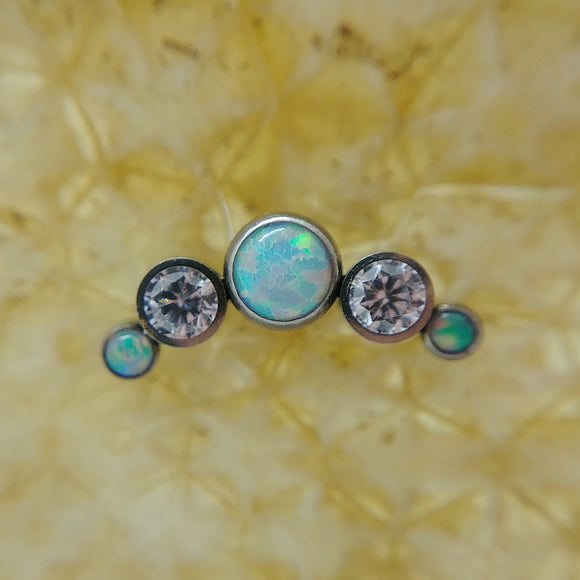 White opal and cz cluster - Qualiti - Pain Couture Body Piercing