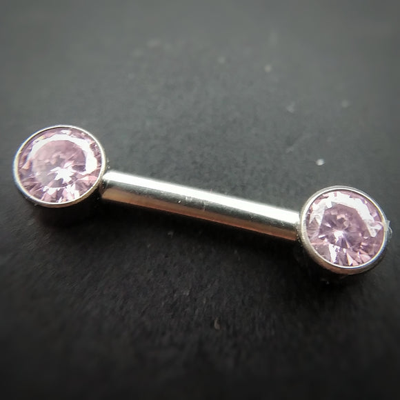 Frontfacing rose gemmed barbell - Qualiti - Pain Couture Body Piercing