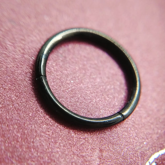 Black PVD-coated Hinged Ring - N / A - Pain Couture Body Piercing