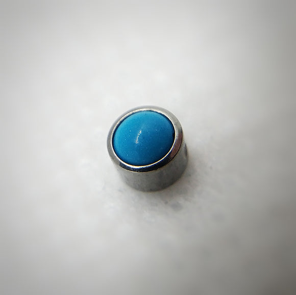 Captive Bead with synthetic turquoise