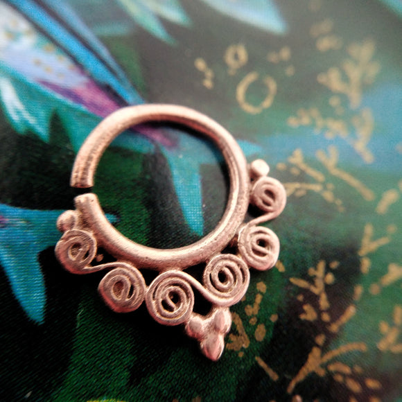 SALE! Rosegold-plated silver septum ring