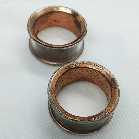 SALE! Electroplated glass eyelets (pair) by Glasswear studios
