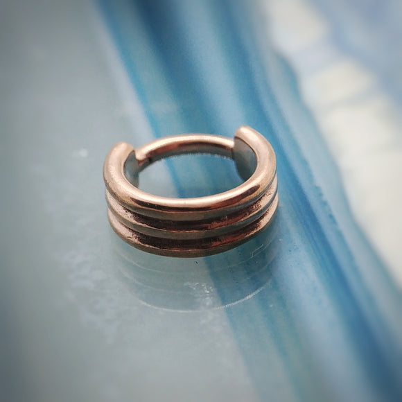 Tripple rosegold pvd coated hinged ring