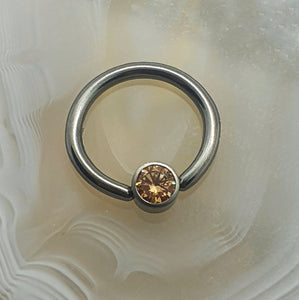 Septumring champagne stone