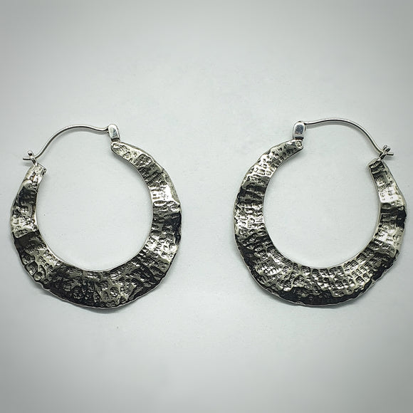 textured white brass Hervor earrings queen of the ashes