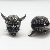 white brass oni mask earweights