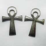 ankh stretched ears white brass