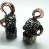 brass Mimic earweights for stretched earlobes