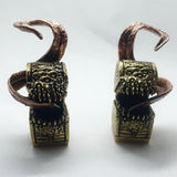 yellow brass mimic earweights for stretched earlobes