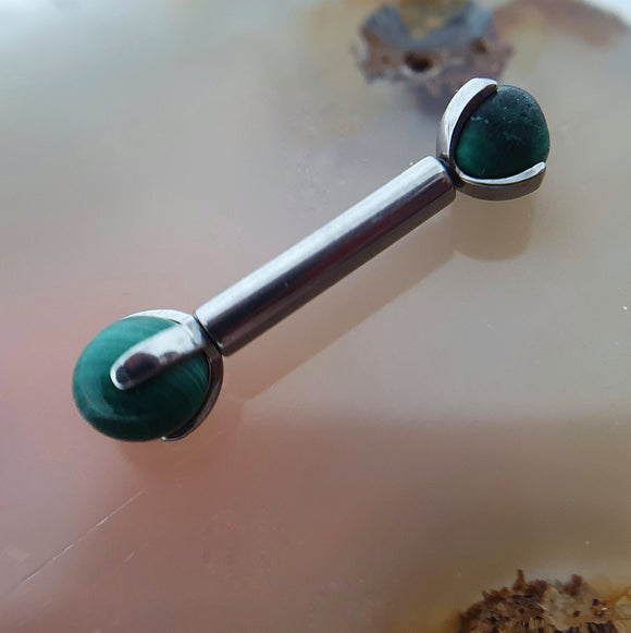 Barbell with Malachite prongset