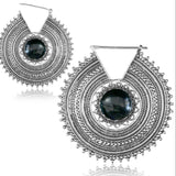 SALE! Silver plated brass Earrings with Onyx